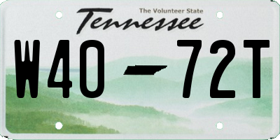TN license plate W4072T