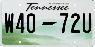 TN license plate W4072U