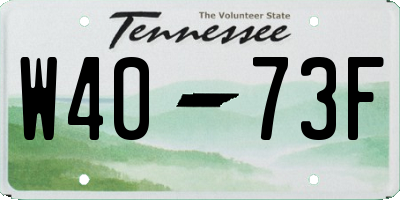 TN license plate W4073F