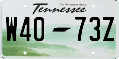 TN license plate W4073Z