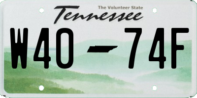 TN license plate W4074F