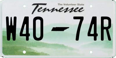TN license plate W4074R