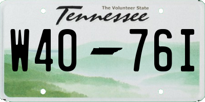 TN license plate W4076I