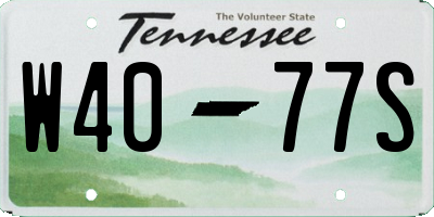 TN license plate W4077S