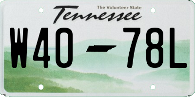TN license plate W4078L