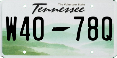TN license plate W4078Q