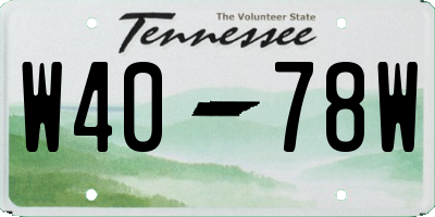 TN license plate W4078W
