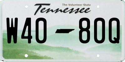 TN license plate W4080Q