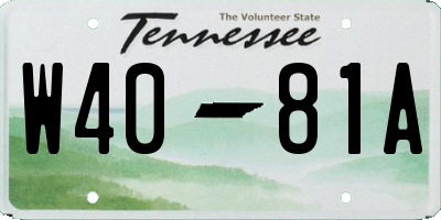 TN license plate W4081A