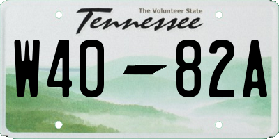 TN license plate W4082A