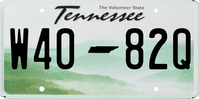 TN license plate W4082Q