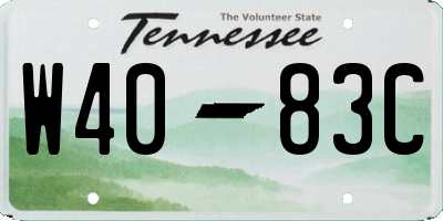 TN license plate W4083C