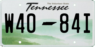 TN license plate W4084I