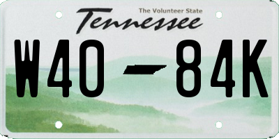 TN license plate W4084K