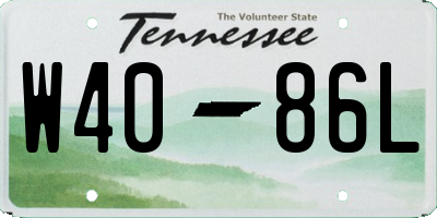 TN license plate W4086L