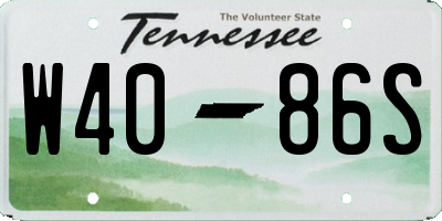 TN license plate W4086S
