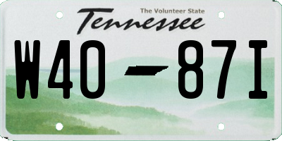 TN license plate W4087I