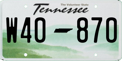 TN license plate W4087O