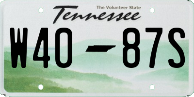 TN license plate W4087S
