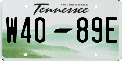 TN license plate W4089E