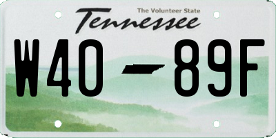 TN license plate W4089F