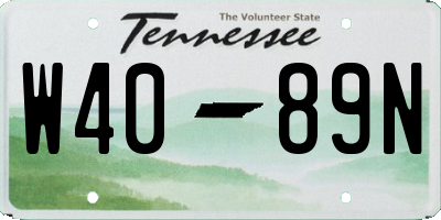 TN license plate W4089N