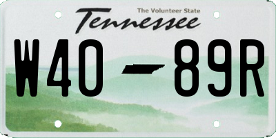 TN license plate W4089R