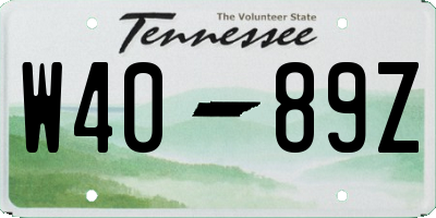 TN license plate W4089Z