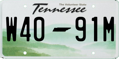 TN license plate W4091M