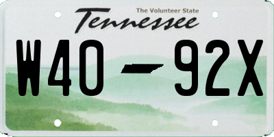 TN license plate W4092X