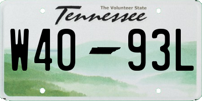 TN license plate W4093L