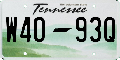TN license plate W4093Q