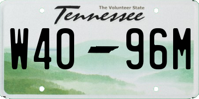 TN license plate W4096M