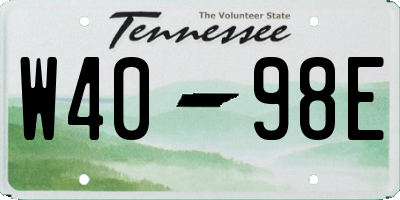TN license plate W4098E