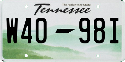 TN license plate W4098I