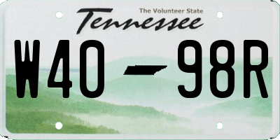 TN license plate W4098R