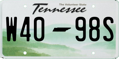 TN license plate W4098S
