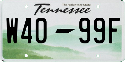TN license plate W4099F