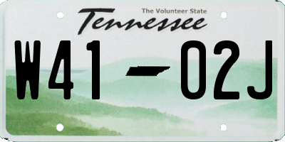 TN license plate W4102J