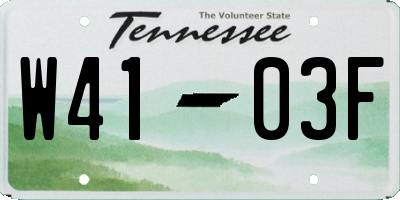 TN license plate W4103F