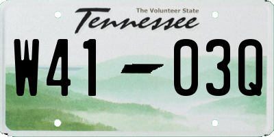 TN license plate W4103Q