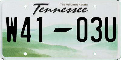 TN license plate W4103U
