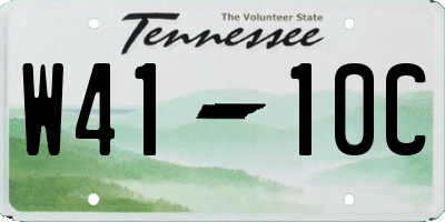 TN license plate W4110C
