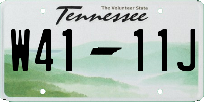 TN license plate W4111J