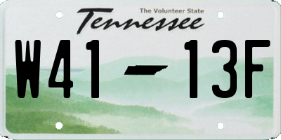 TN license plate W4113F