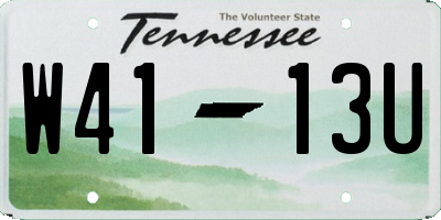 TN license plate W4113U