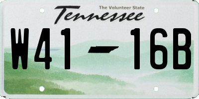 TN license plate W4116B