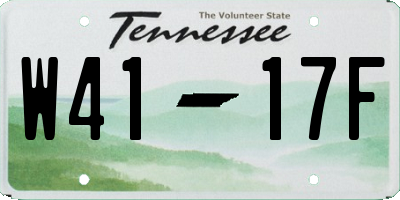 TN license plate W4117F