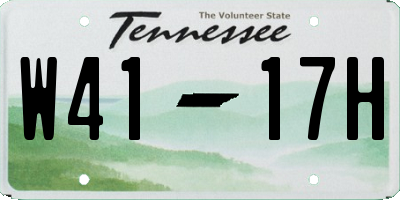 TN license plate W4117H