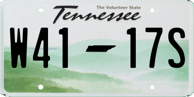 TN license plate W4117S